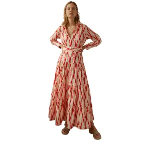 Meredith Ikat Dress Red