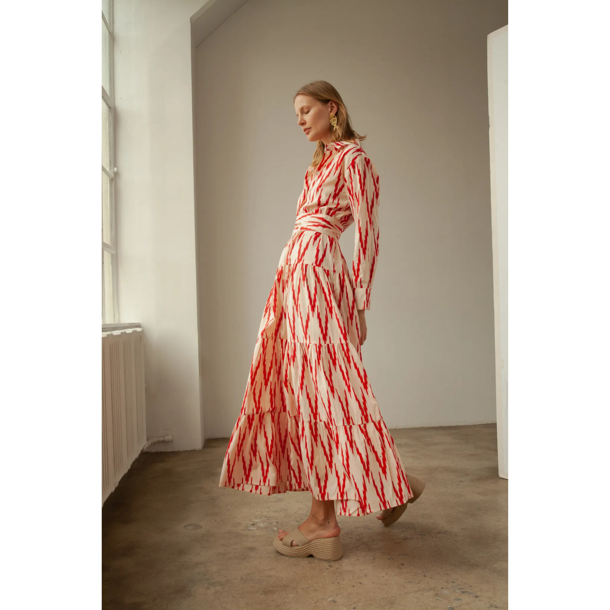 Meredith Ikat Dress Red