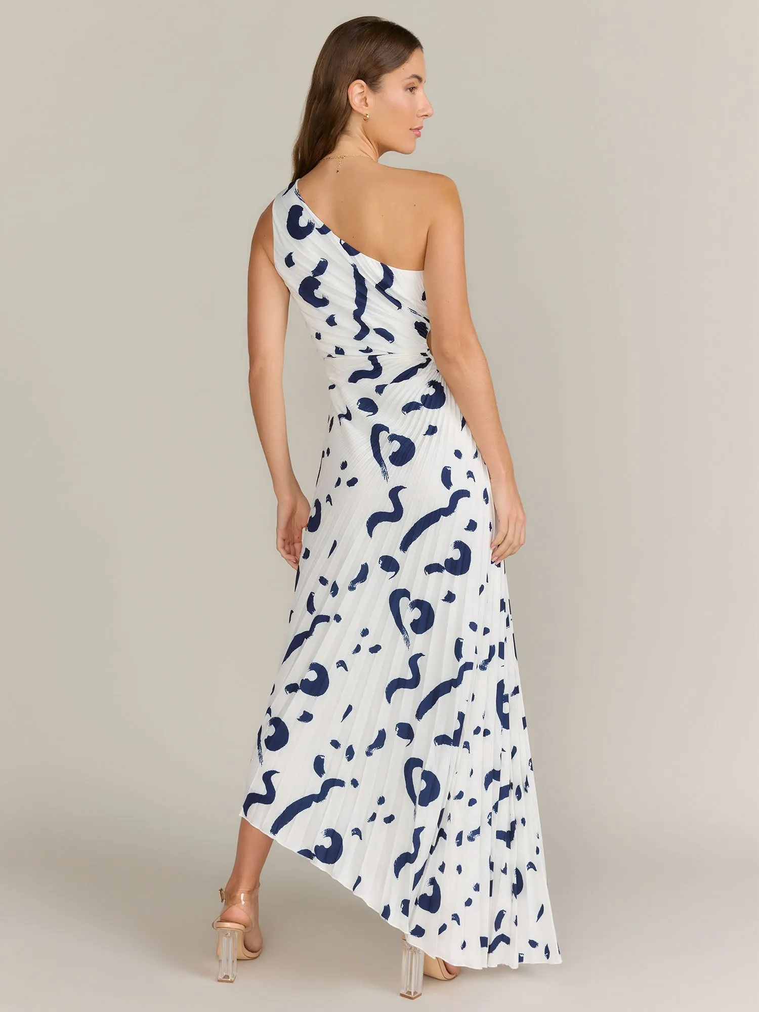 Minuet One Shoulder Side Cutout Pleated Maxi Dress - Brands We Love