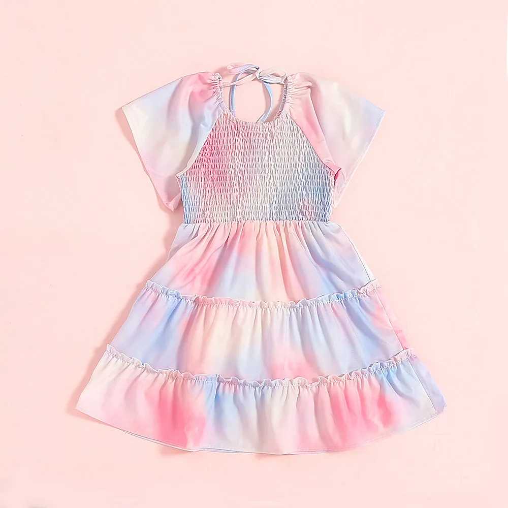 Mom & Me Flutter Sleeve Ruffle Hem Dress