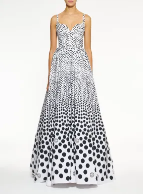 Moon Printed Taffeta Dress