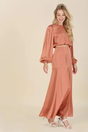 Nora Dressed Up in Satin Two-Piece Mermaid Dress Set