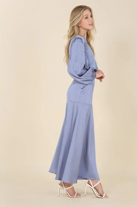 Nora Dressed Up in Satin Two-Piece Mermaid Dress Set