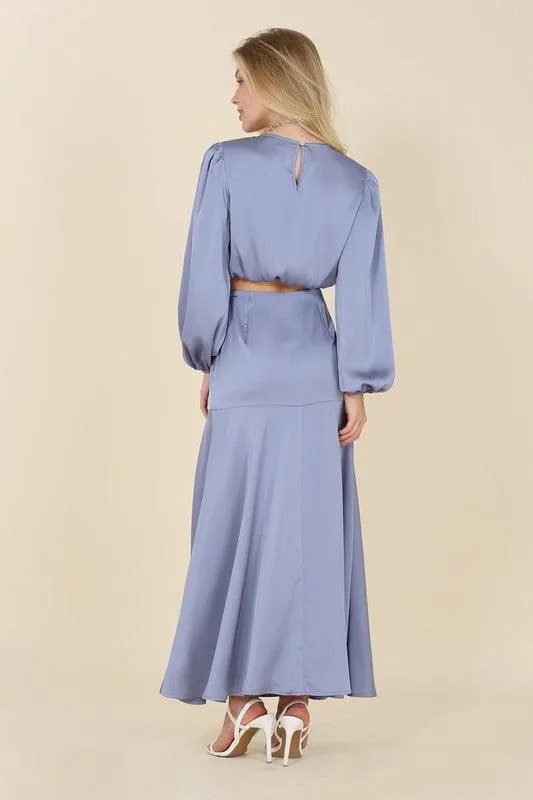 Nora Dressed Up in Satin Two-Piece Mermaid Dress Set