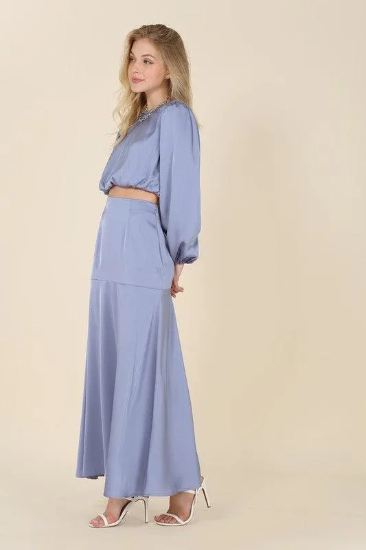 Nora Dressed Up in Satin Two-Piece Mermaid Dress Set