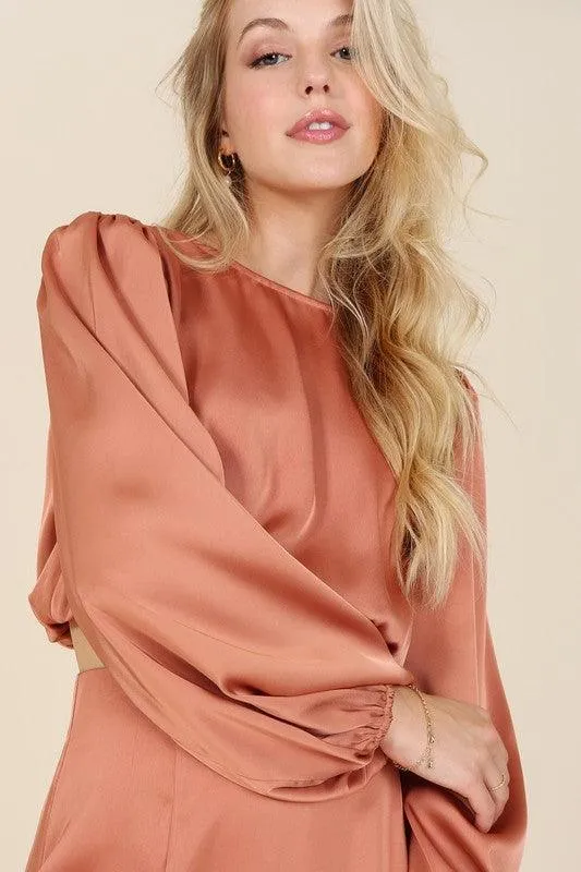 Nora Dressed Up in Satin Two-Piece Mermaid Dress Set