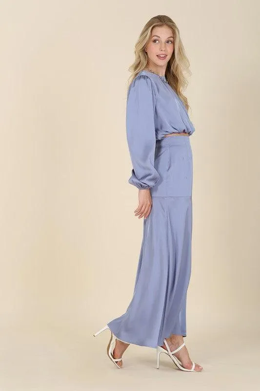 Nora Dressed Up in Satin Two-Piece Mermaid Dress Set