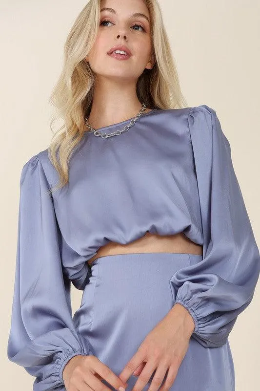 Nora Dressed Up in Satin Two-Piece Mermaid Dress Set