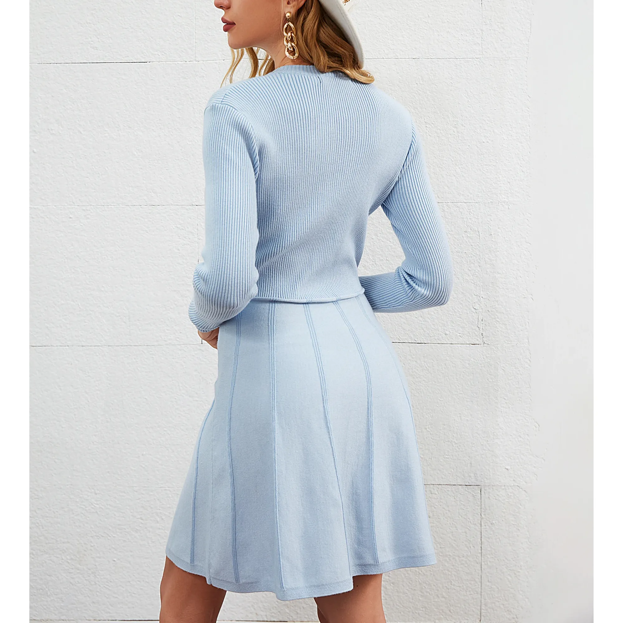 Office slim knitted midi dresses