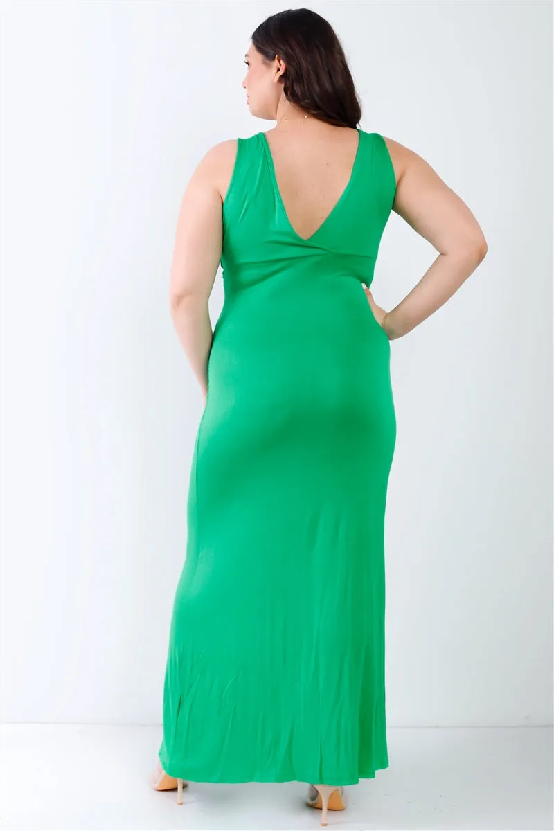 Plus Solid Sleeveless Maxi Dress