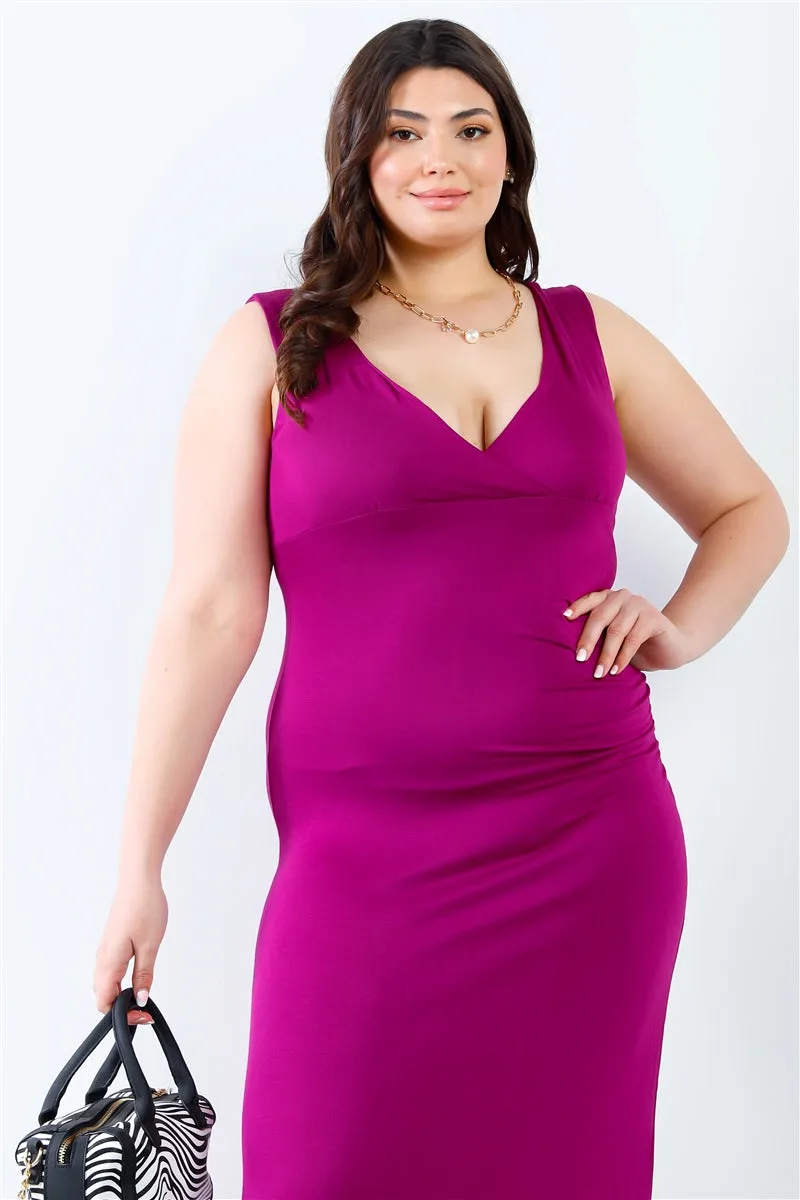 Plus Solid Sleeveless Maxi Dress