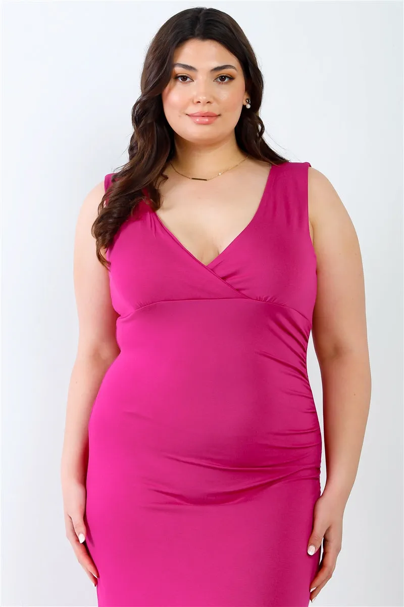 Plus Solid Sleeveless Maxi Dress