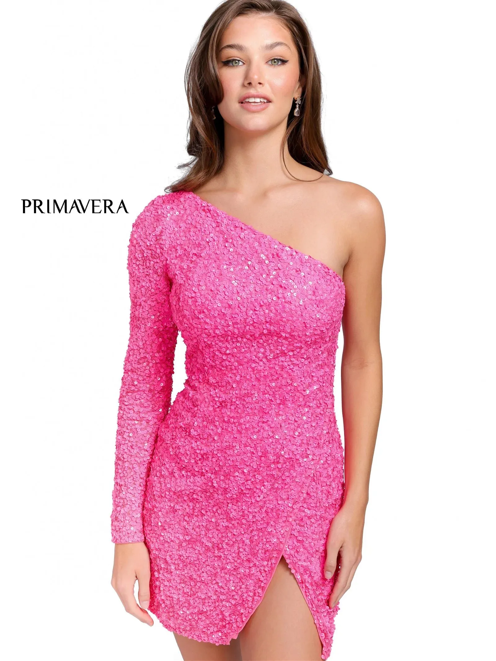 Primavera Couture 3860 Homecoming Cocktail Dress Fitted sequin beaded short