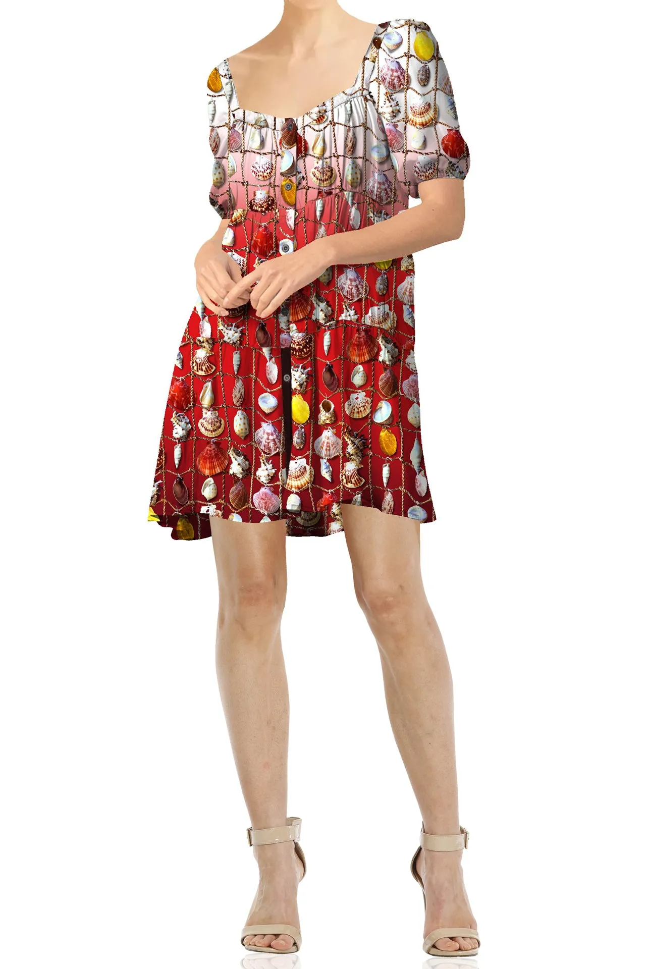 Red And White Unique Mini Dresses