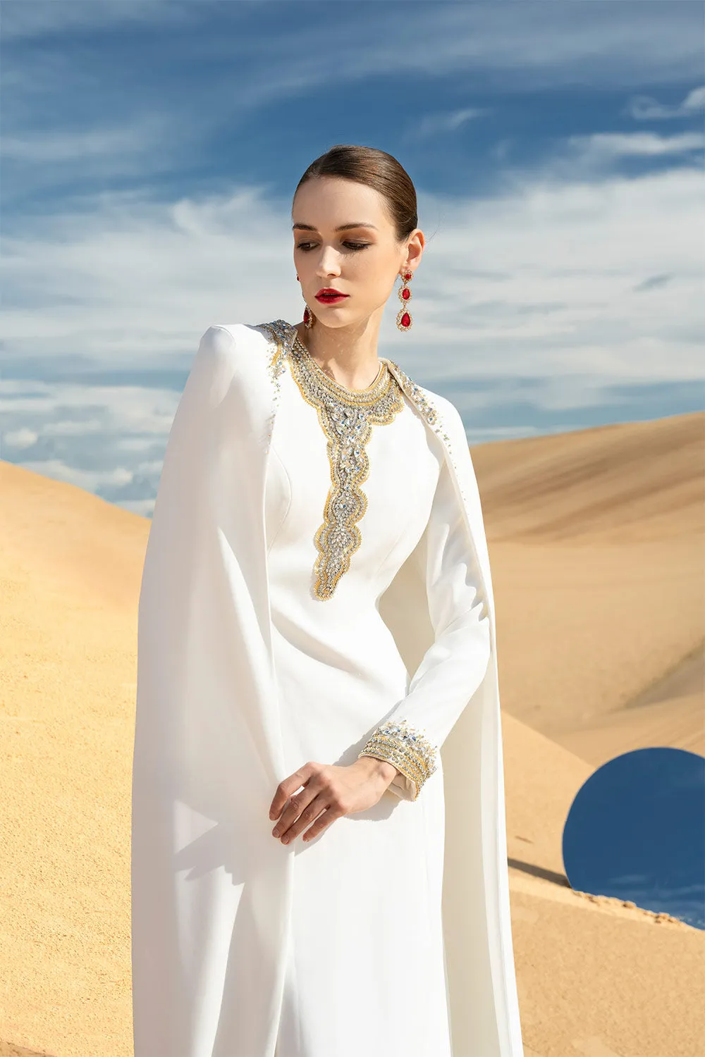 Reverie A-line Long Sleeved Velvet Satin Maxi Set