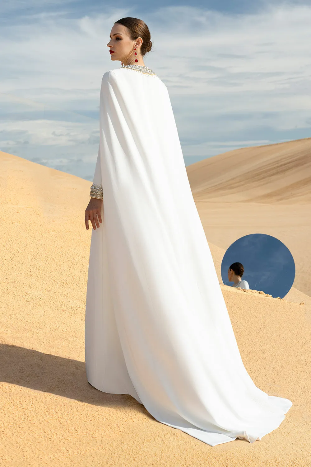 Reverie A-line Long Sleeved Velvet Satin Maxi Set