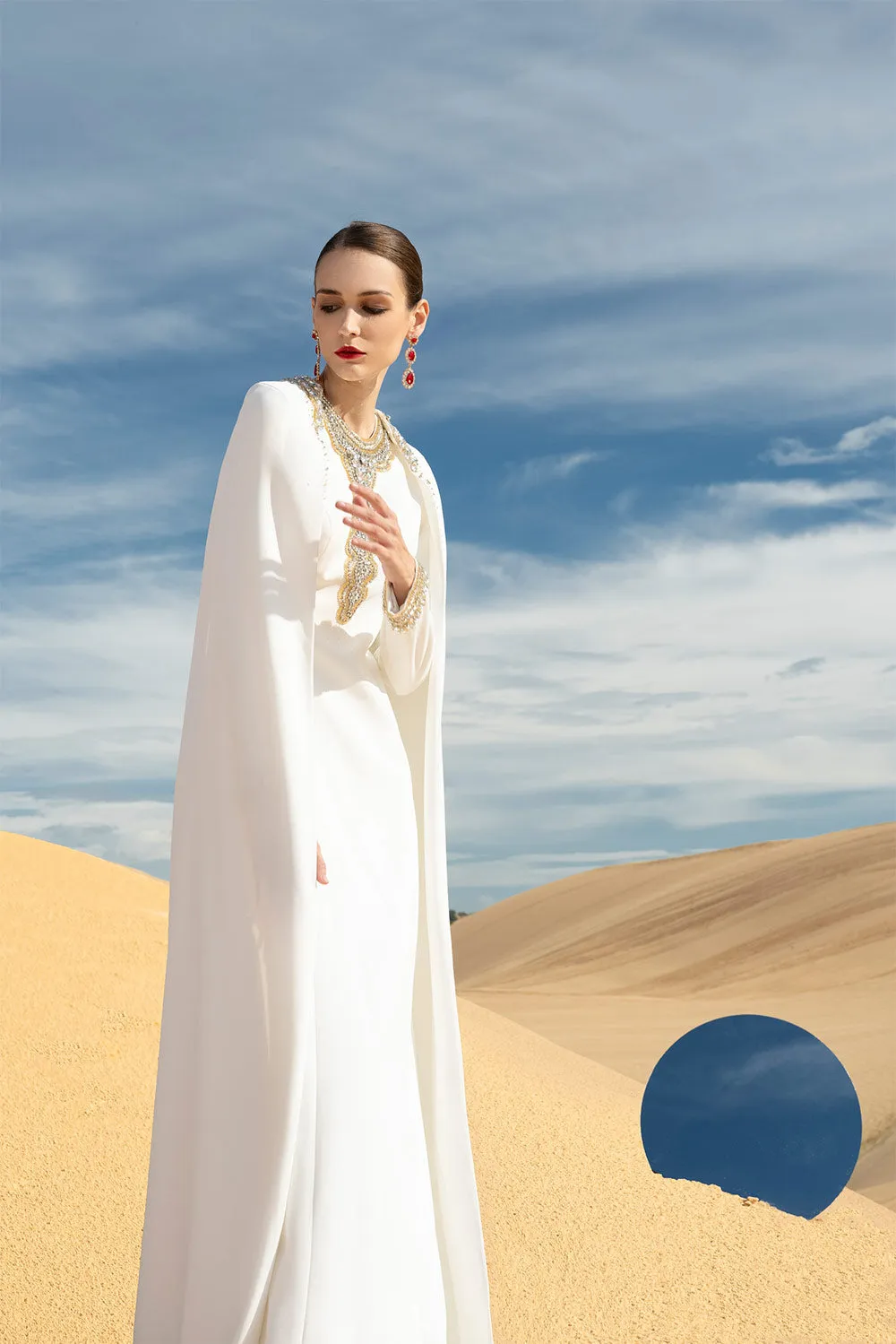 Reverie A-line Long Sleeved Velvet Satin Maxi Set