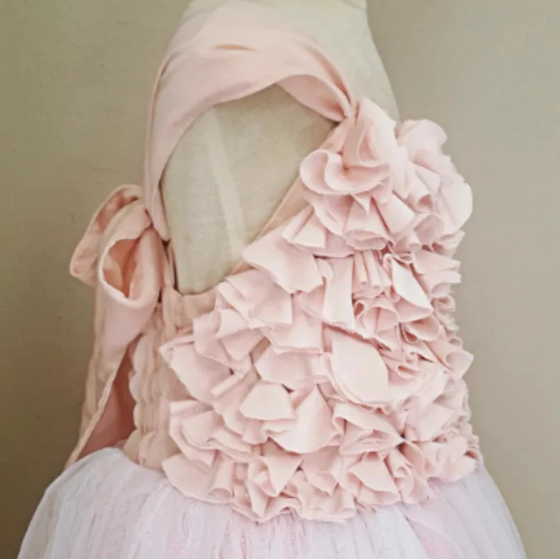 Sia Soft Blush Floral Tulle Dress