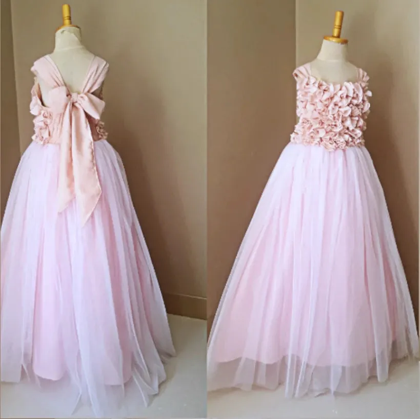 Sia Soft Blush Floral Tulle Dress