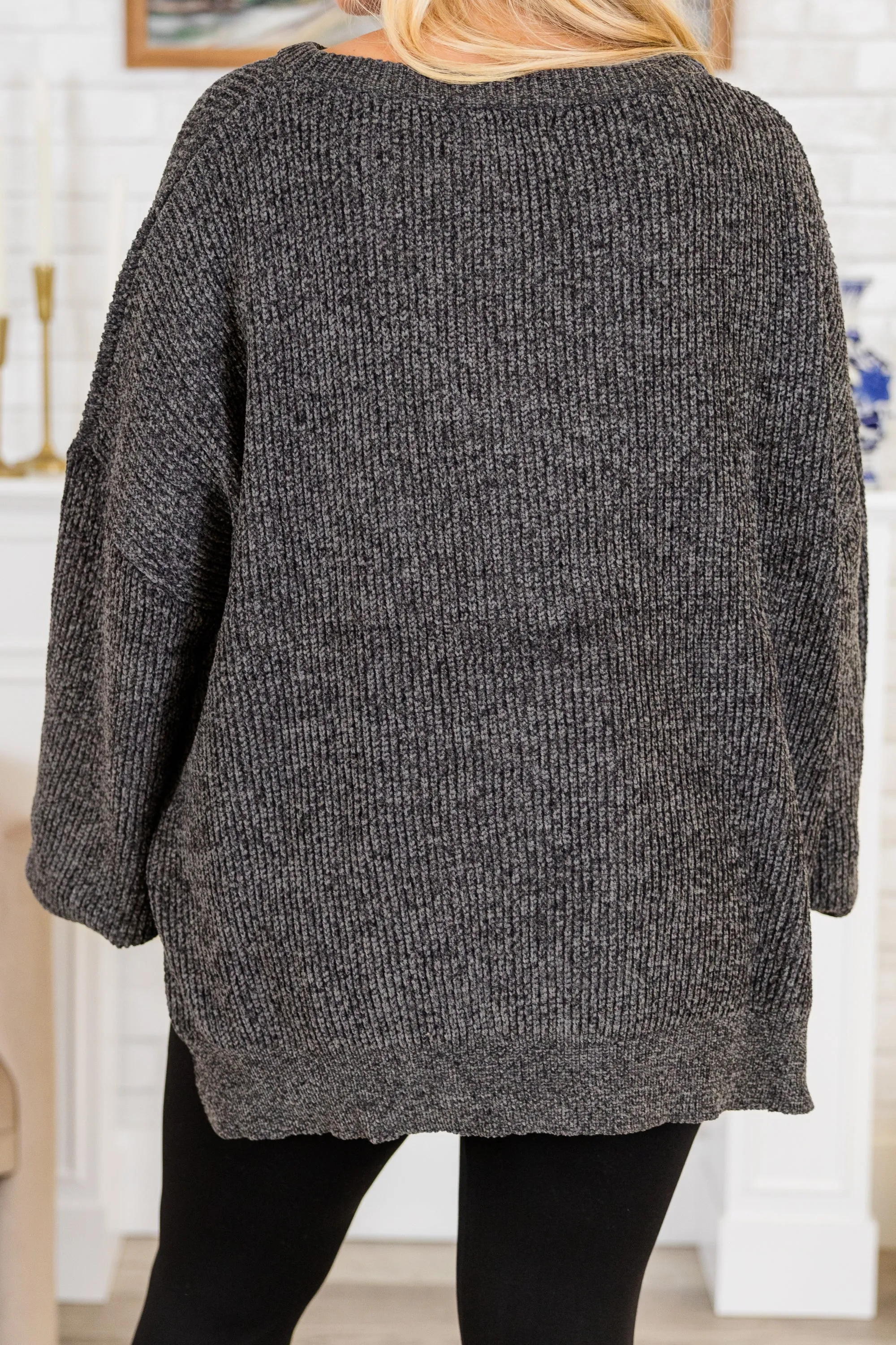 Simple But Sweet Sweater, Charcoal