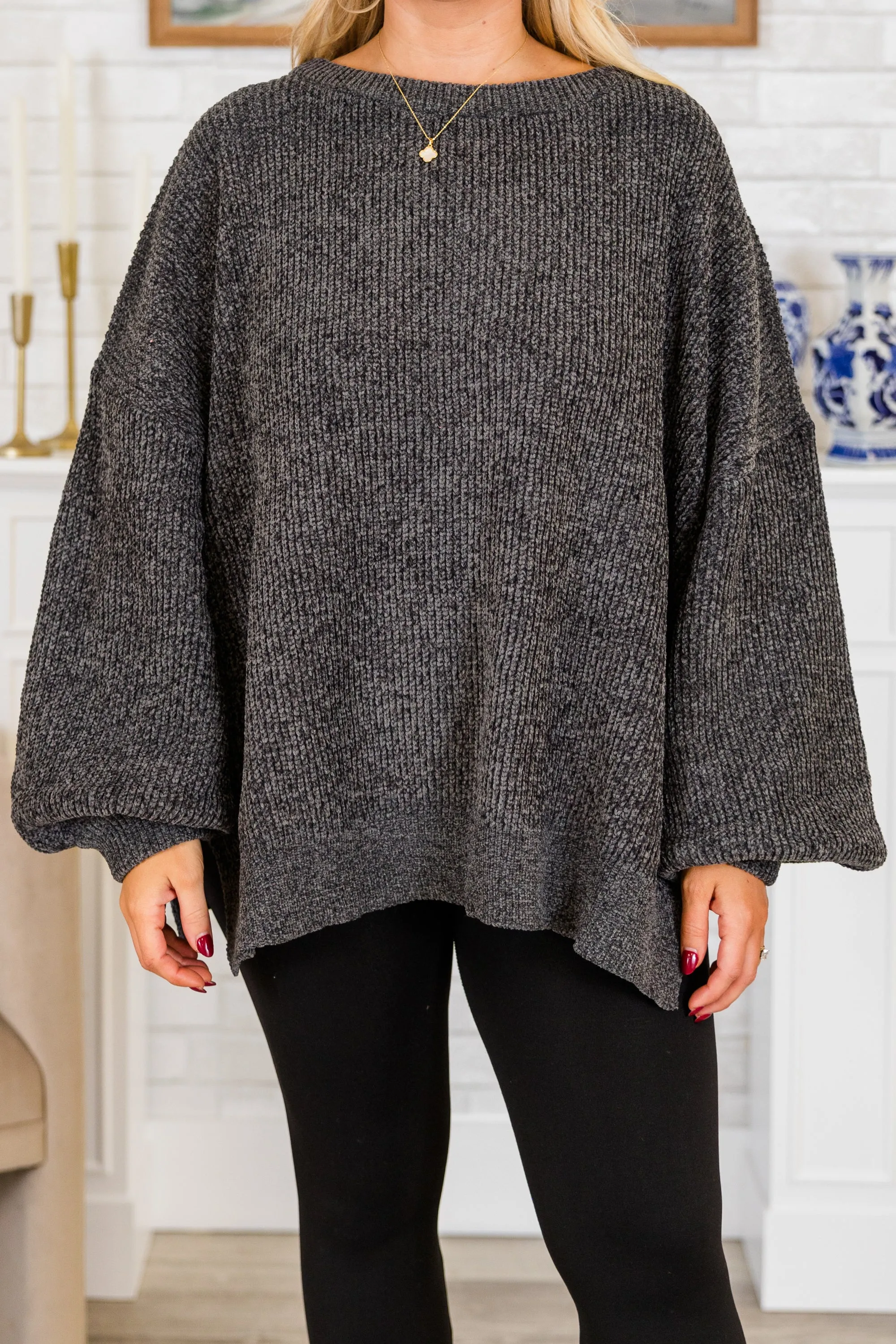 Simple But Sweet Sweater, Charcoal