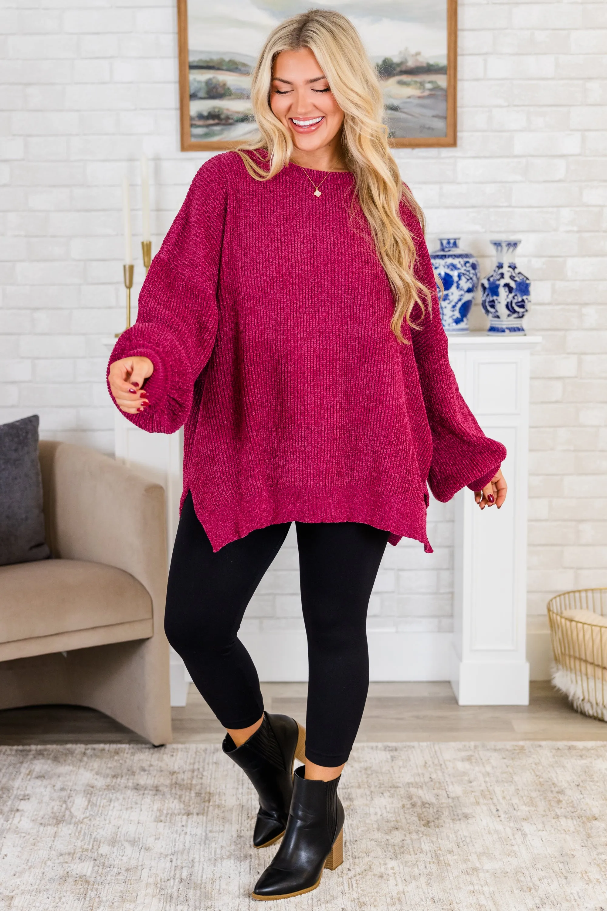 Simple But Sweet Sweater, Magenta