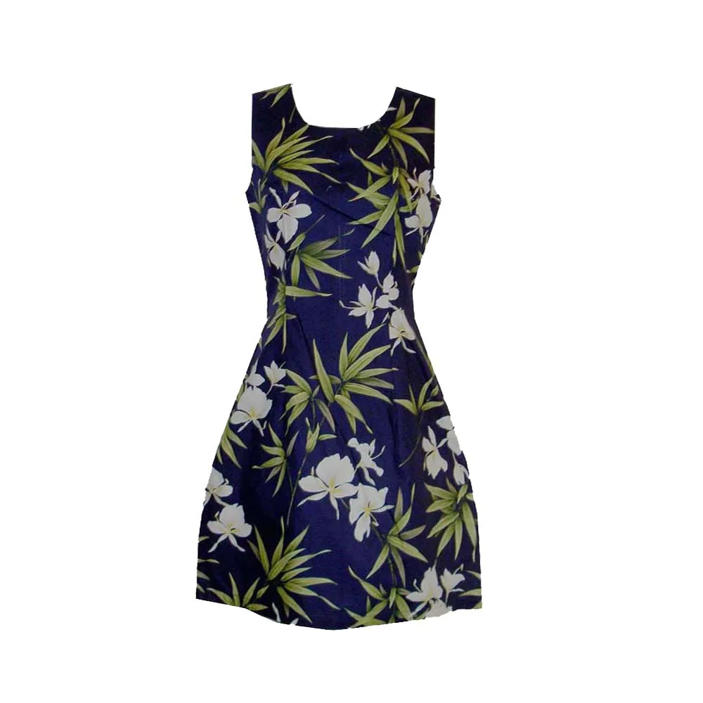 Star Orchid Short Hawaiian Tank Dress Made In Hawaii -2D 802