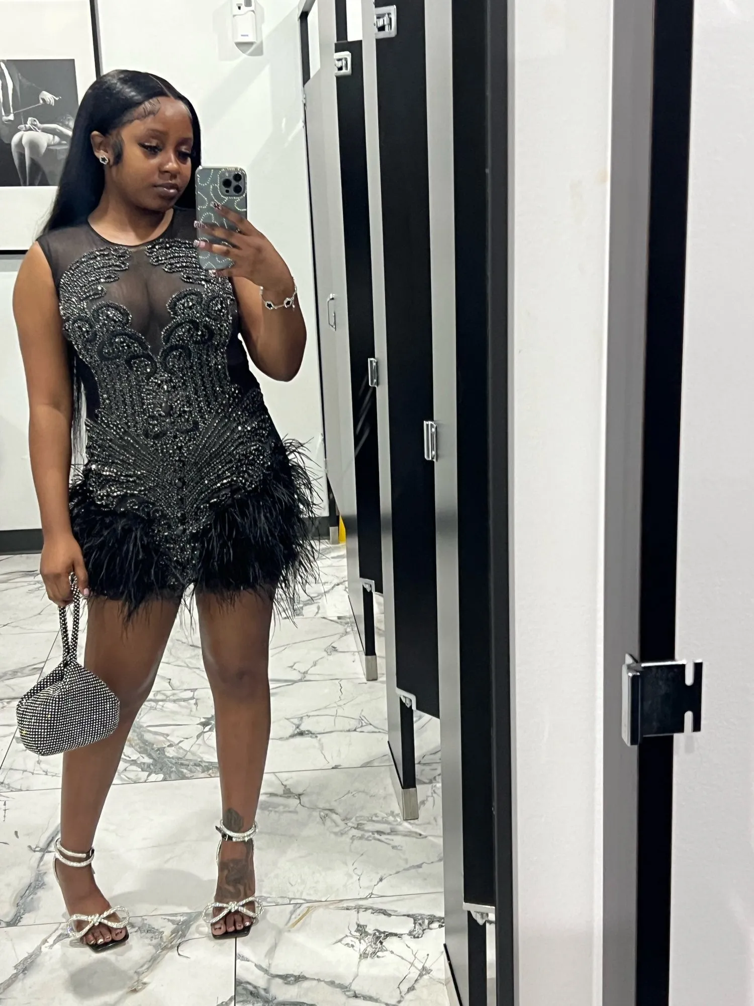 Stunning Luxury Feather Dress
