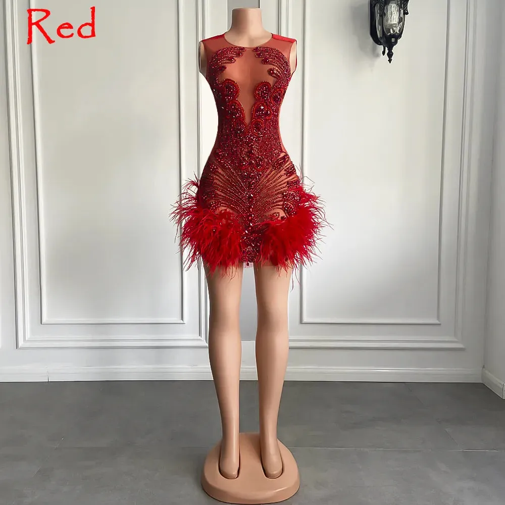 Stunning Luxury Feather Dress