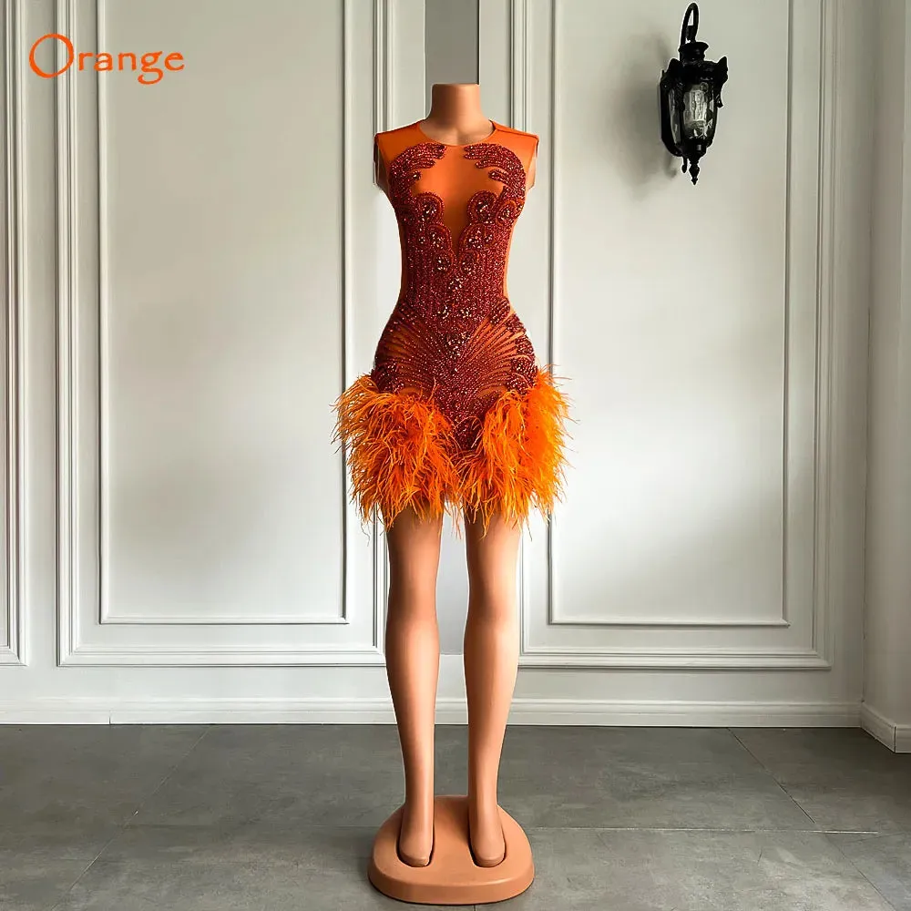 Stunning Luxury Feather Dress