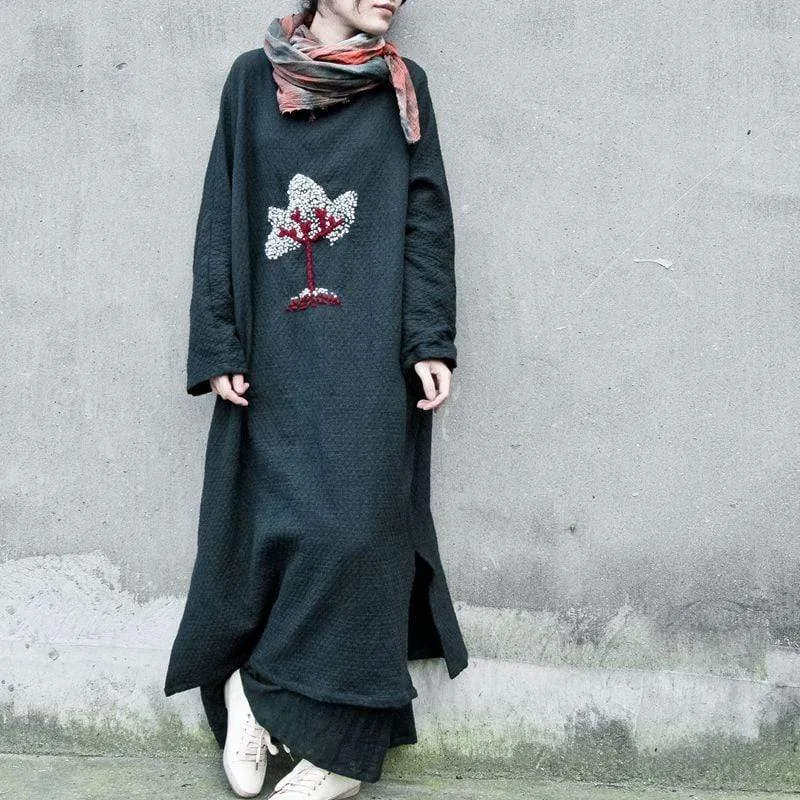 Tree Of Life Oversized Cotton Dress | Lotus