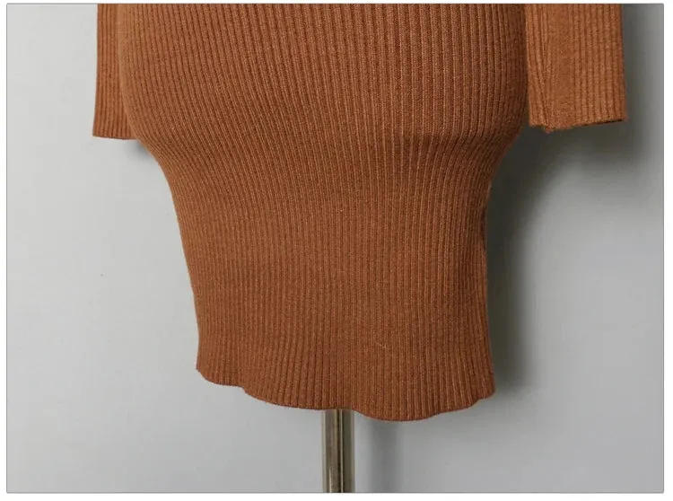 Turtleneck Knit Bodycon Mini Long Sleeve Winter Dress