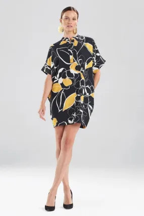 Ume Crepe Mandarin Collar T-Shirt Dress