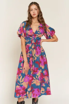 V-Neck Midi Dress