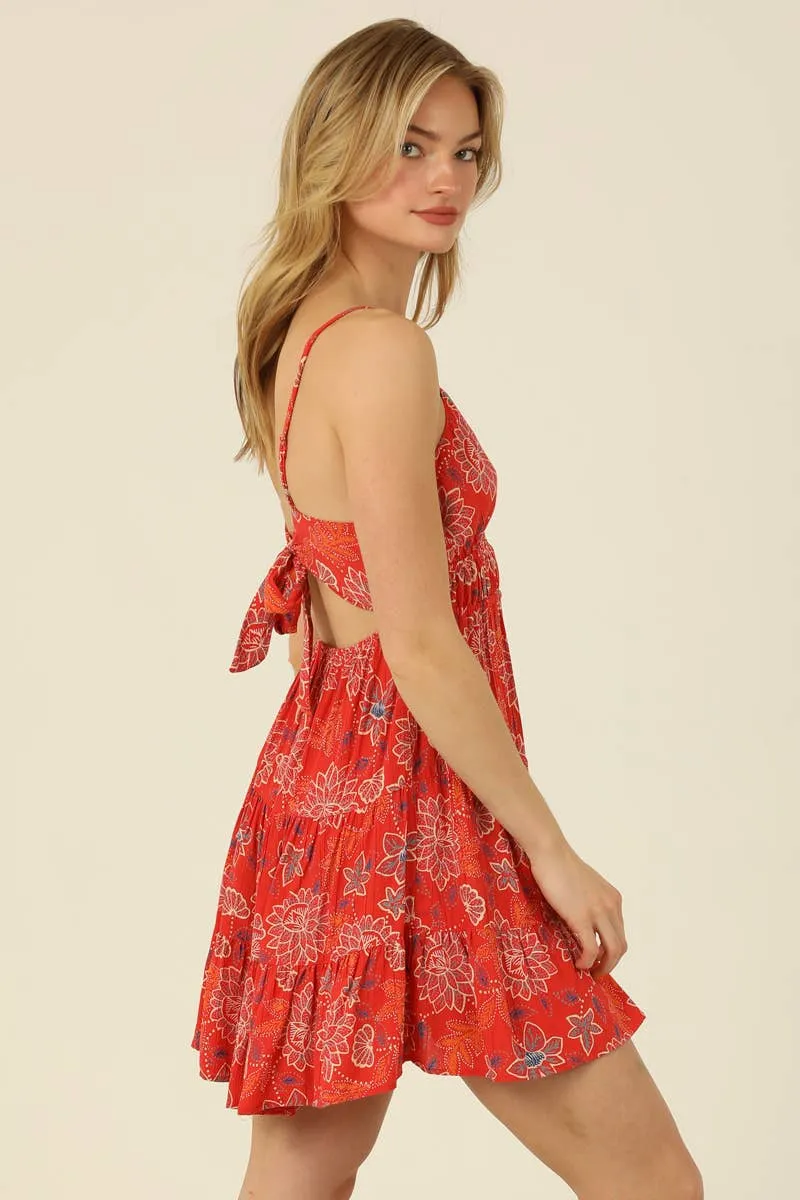 V-Neck Open Back Sundress
