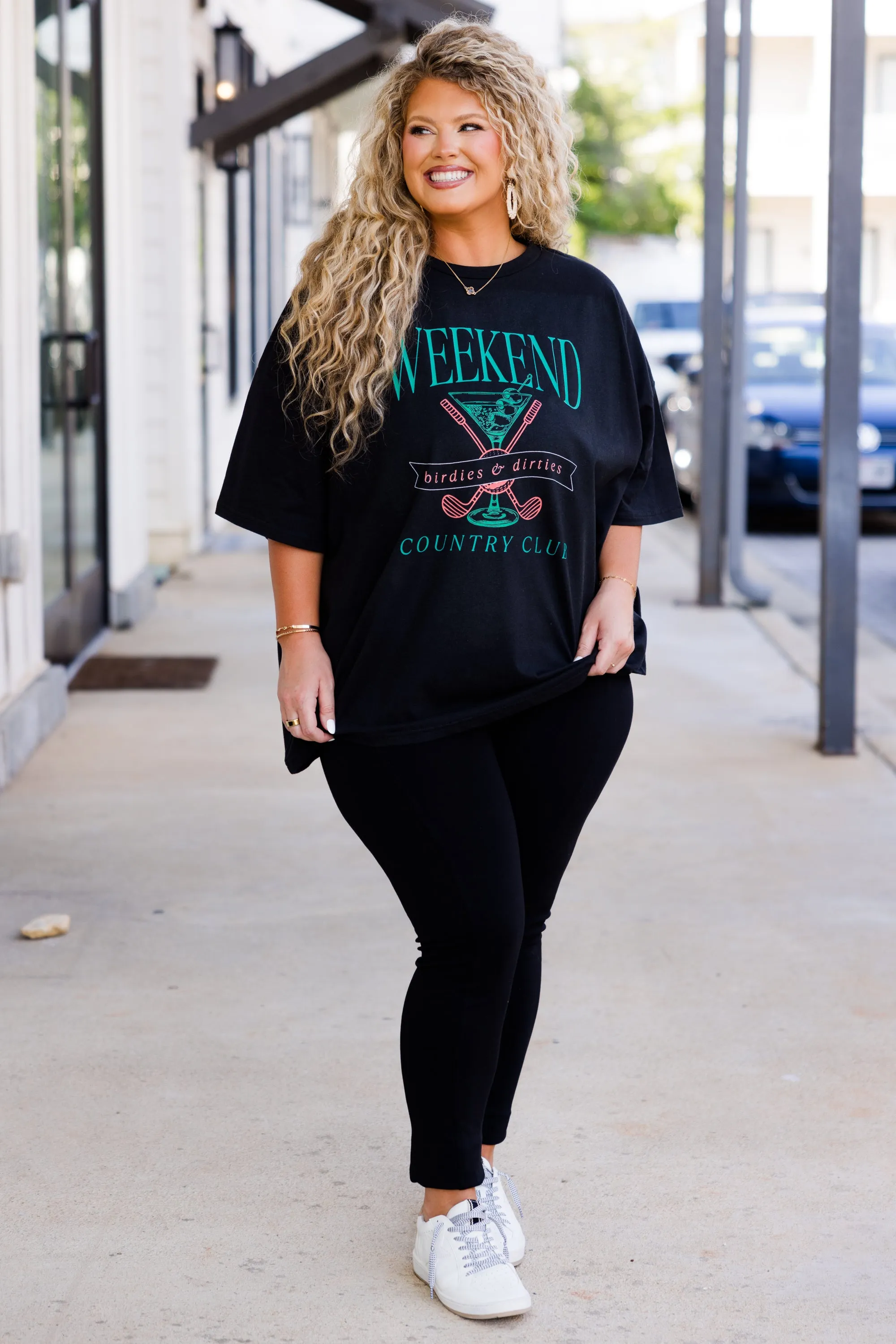 Weekend Club Boyfriend Tee, Black