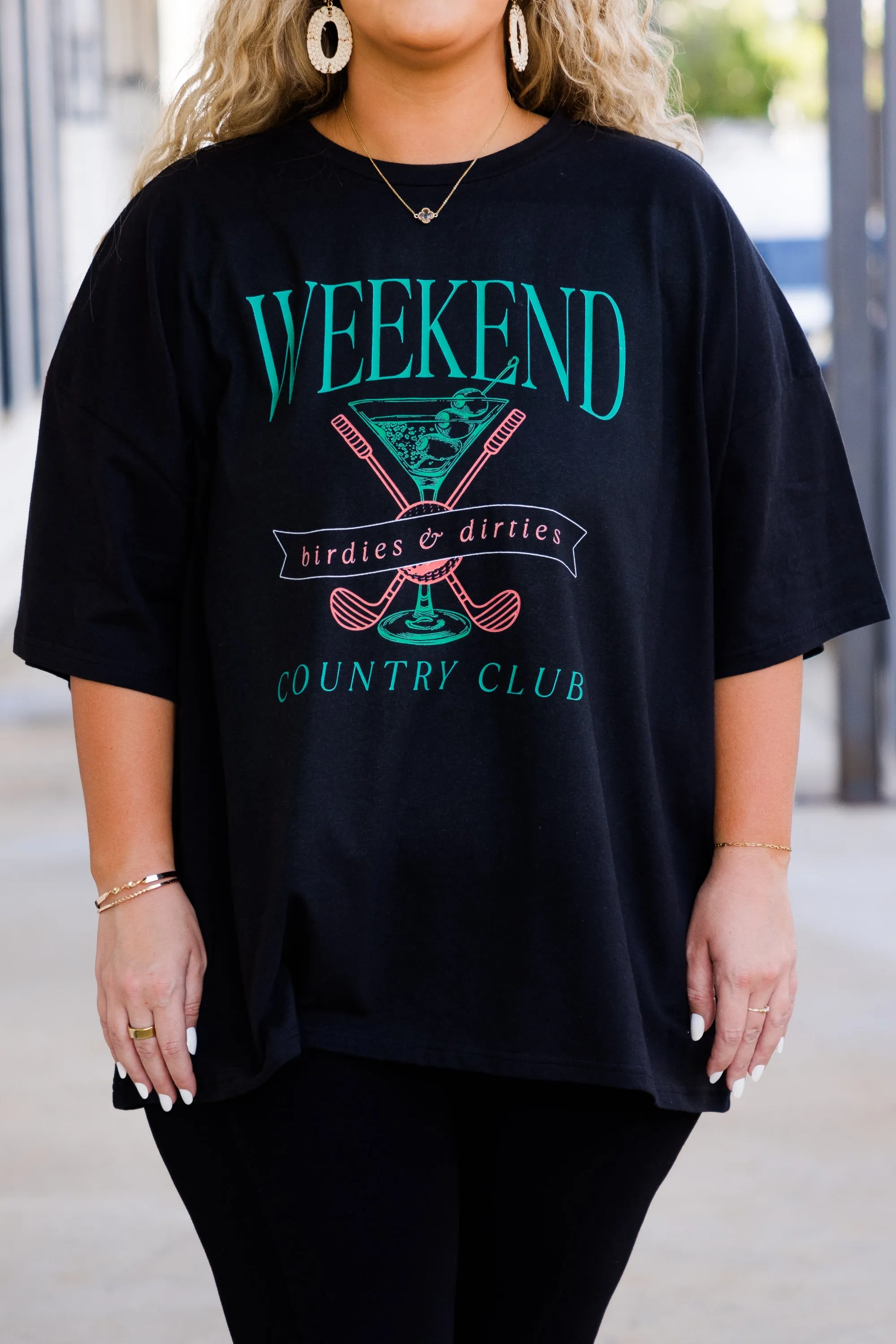 Weekend Club Boyfriend Tee, Black