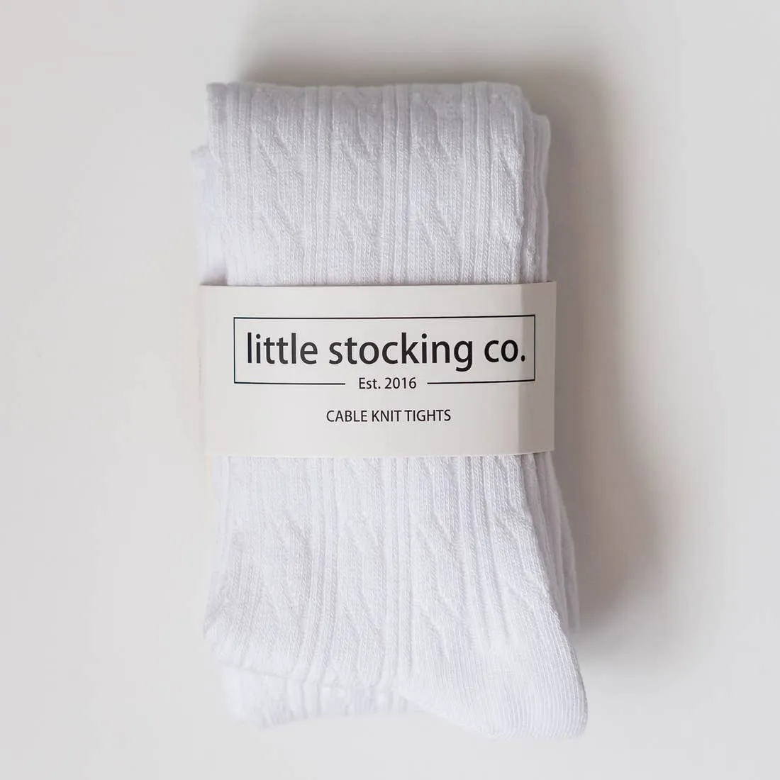 White Cable Knit Tights
