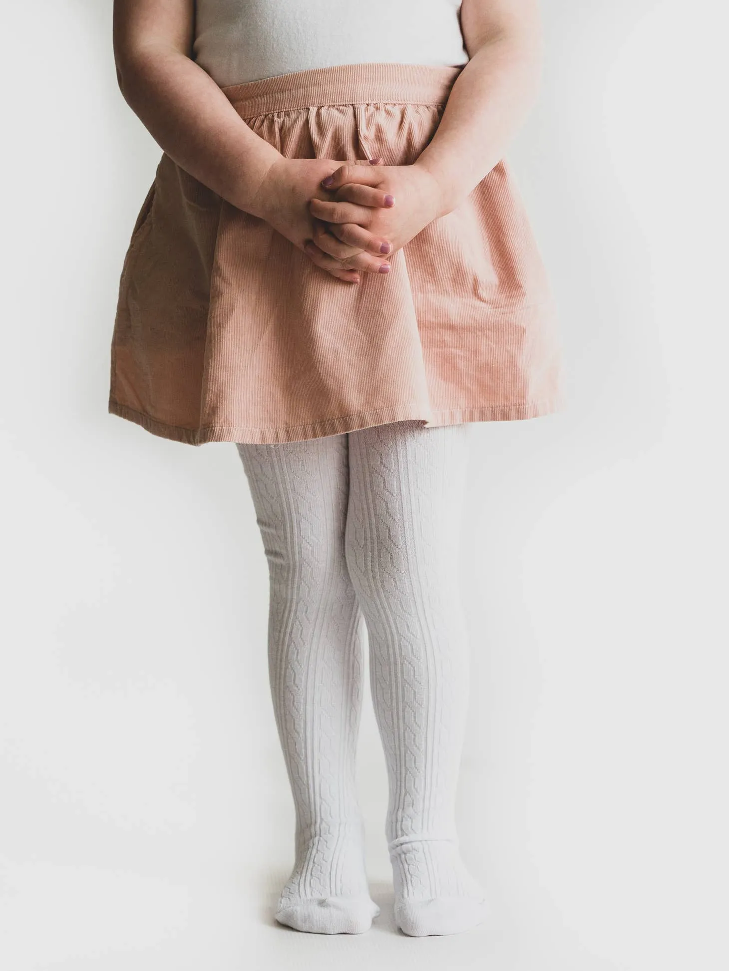 White Cable Knit Tights