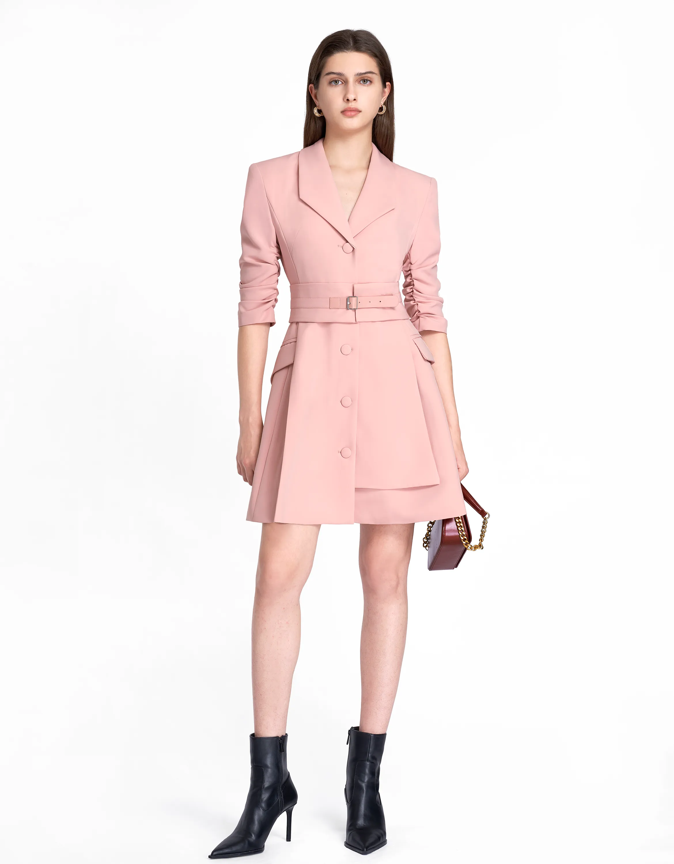 Wide Waistband Suit Dress