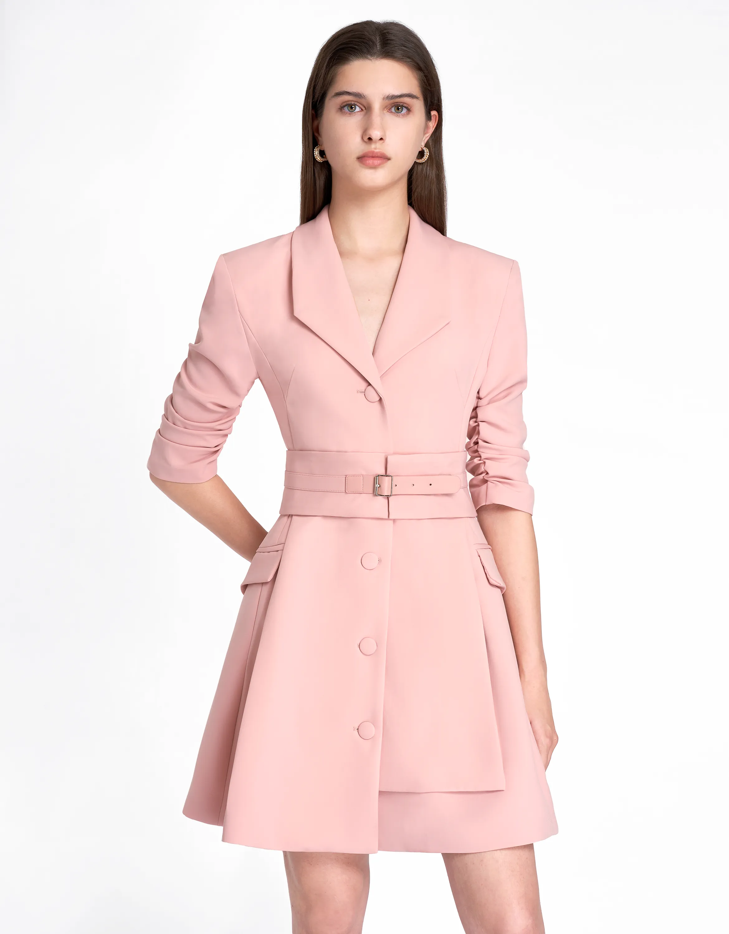 Wide Waistband Suit Dress