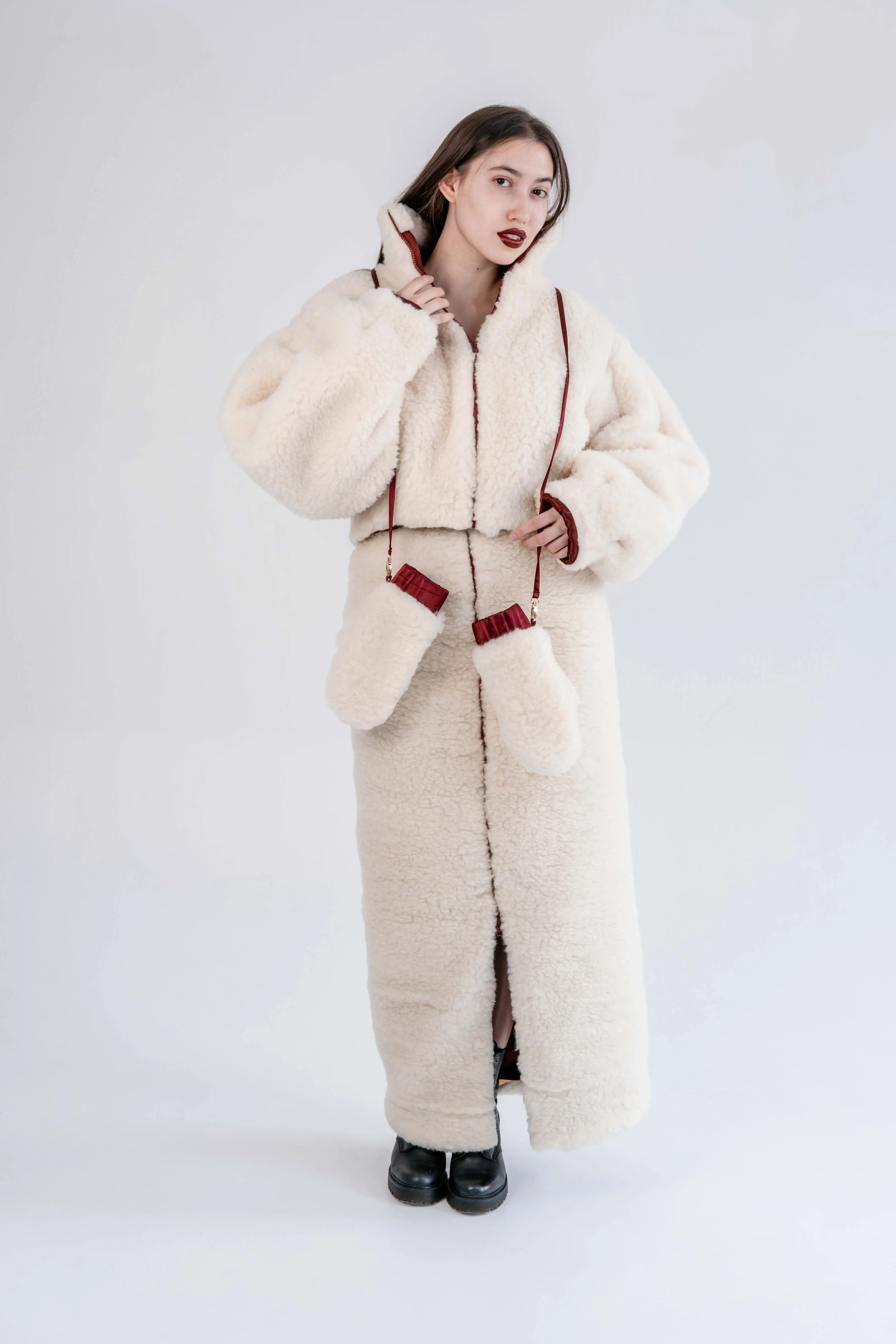 Woolen Women's Short Jacket - White
