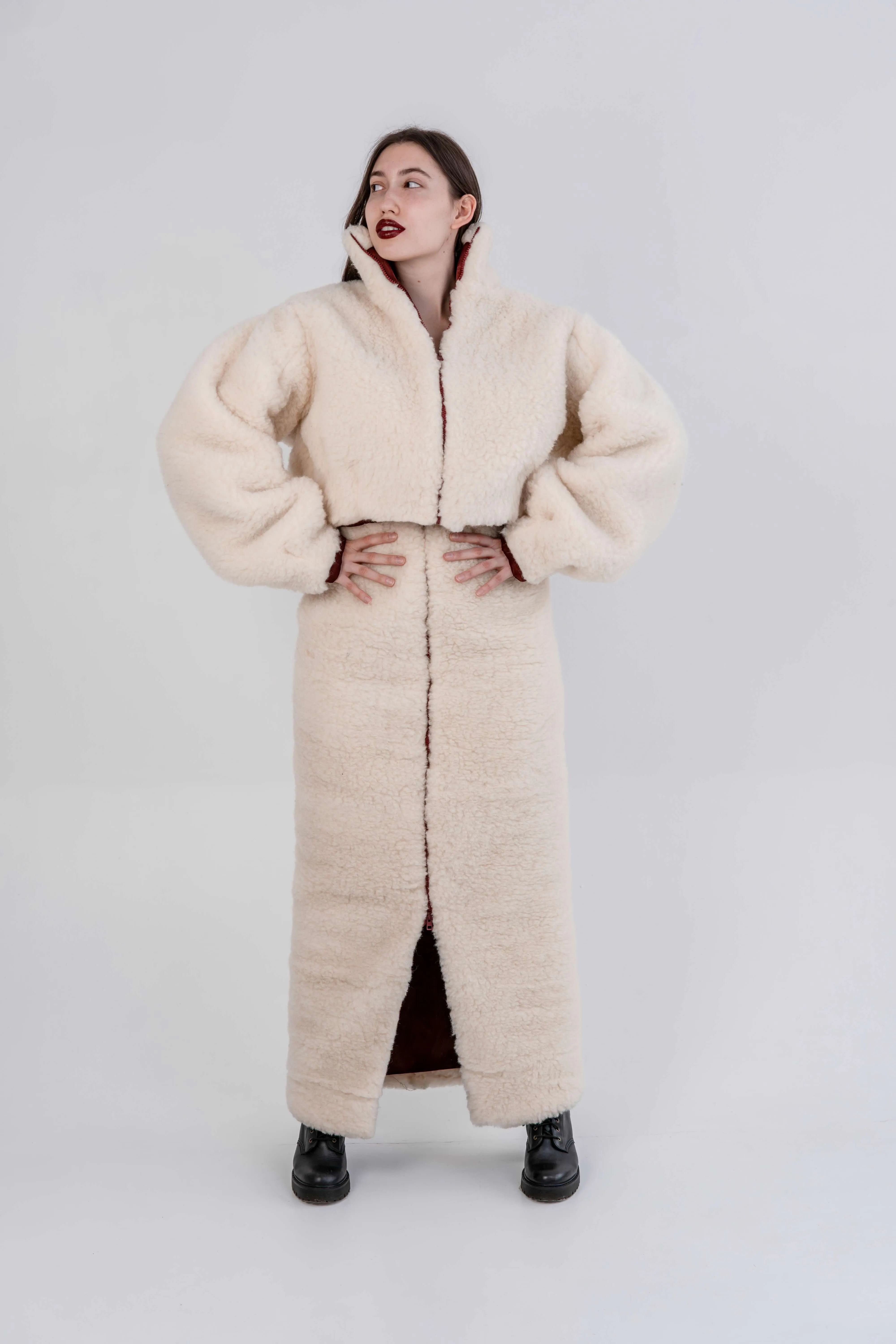 Woolen Women's Short Jacket - White